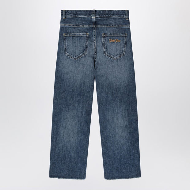 Golden Goose Kids' Dark Blue Washed-out Jeans