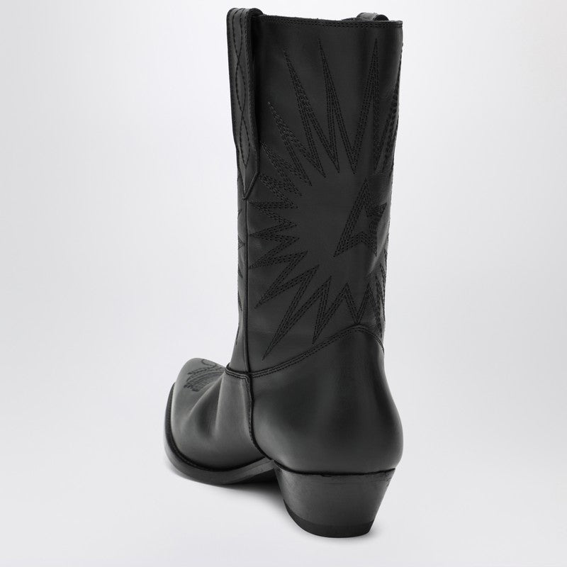Golden Goose Wish Star Low Black Leather Boots