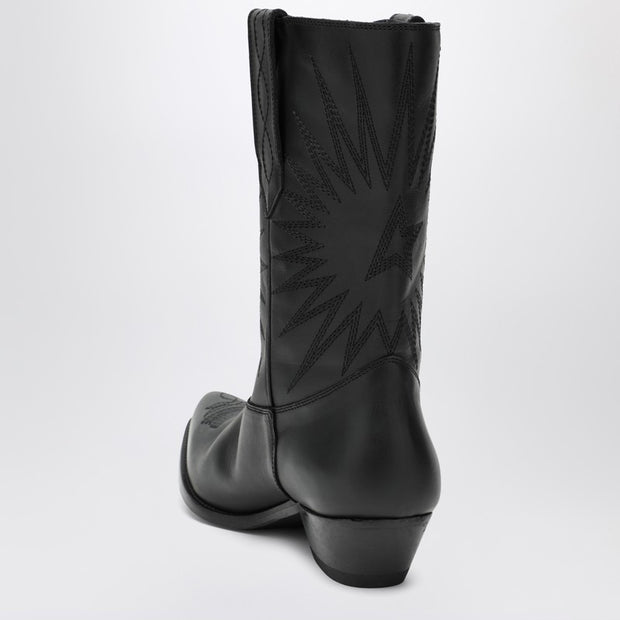 Golden Goose Wish Star Low Black Leather Boots