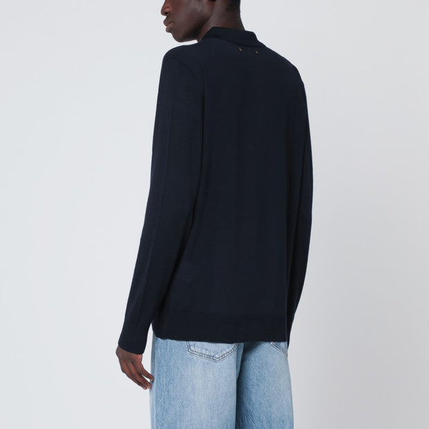 Golden Goose Navy Blue Wool Polo