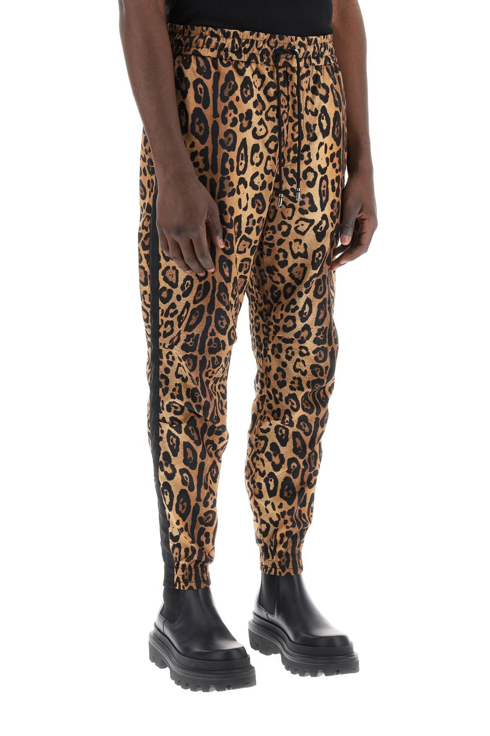 Dolce & Gabbana Leopard Print Nylon Jogger Pants