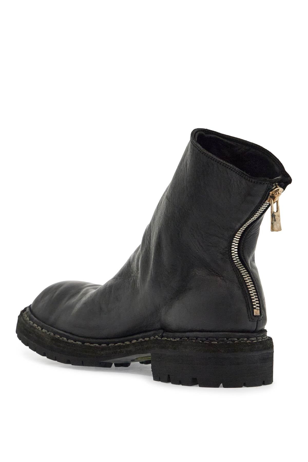 Guidi Black Leather Ankle Boots