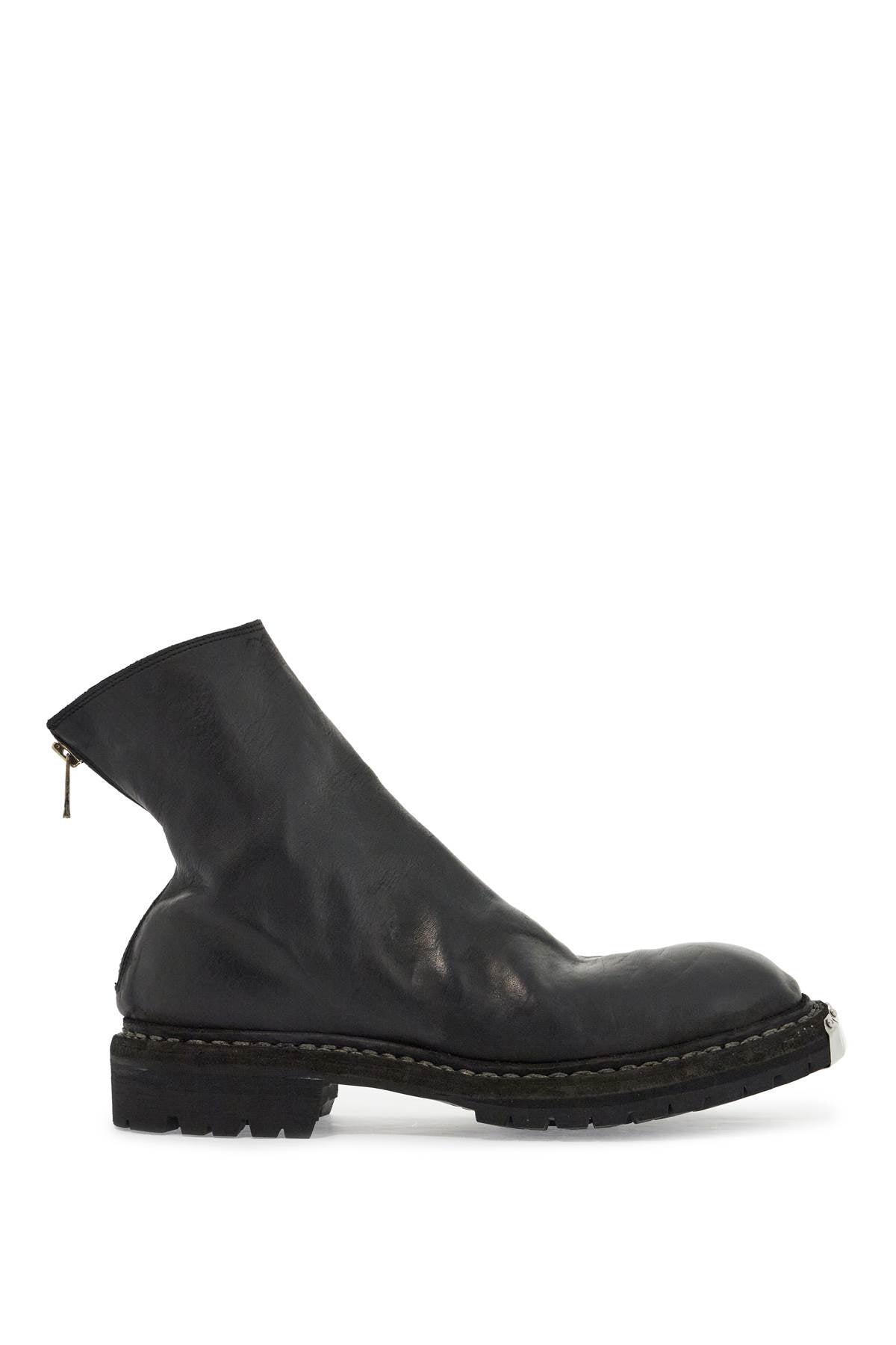 Guidi Black Leather Ankle Boots