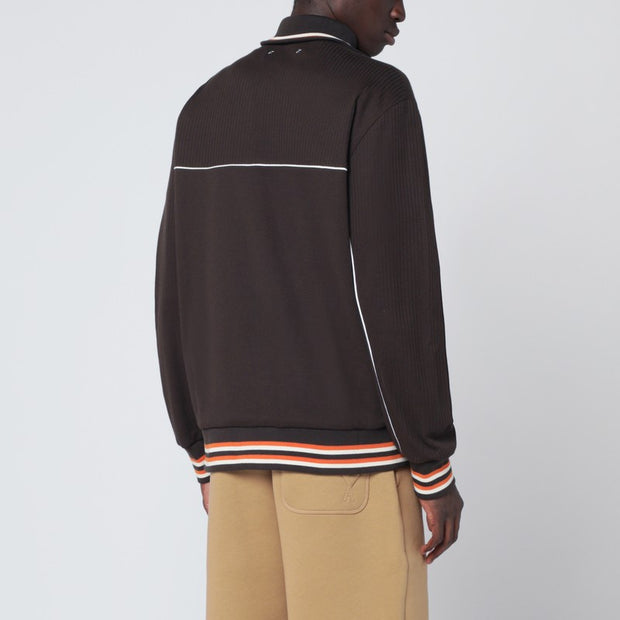 Golden Goose Brown Zip Sweatshirt In Technical Jersey