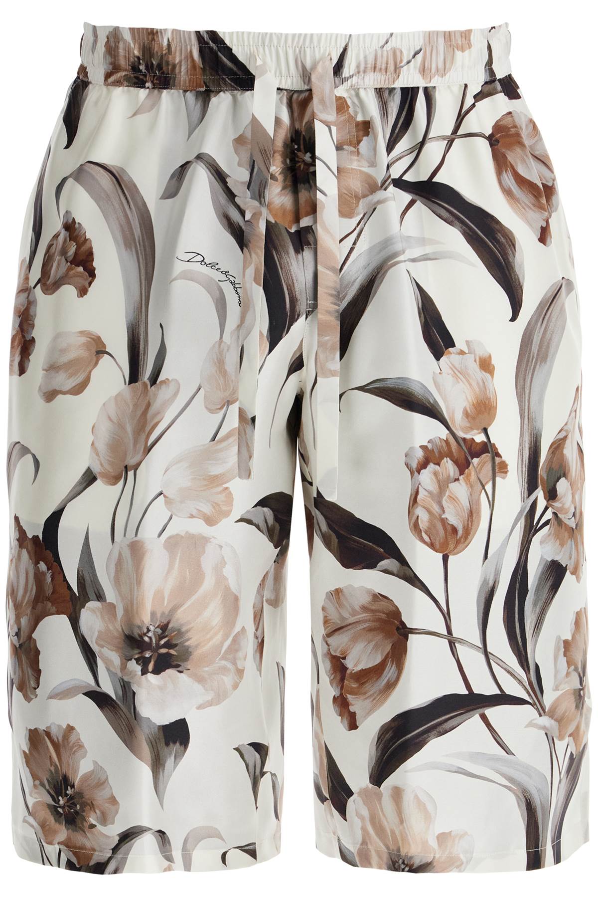 Dolce & Gabbana Silk Bermuda Shorts With Floral Print