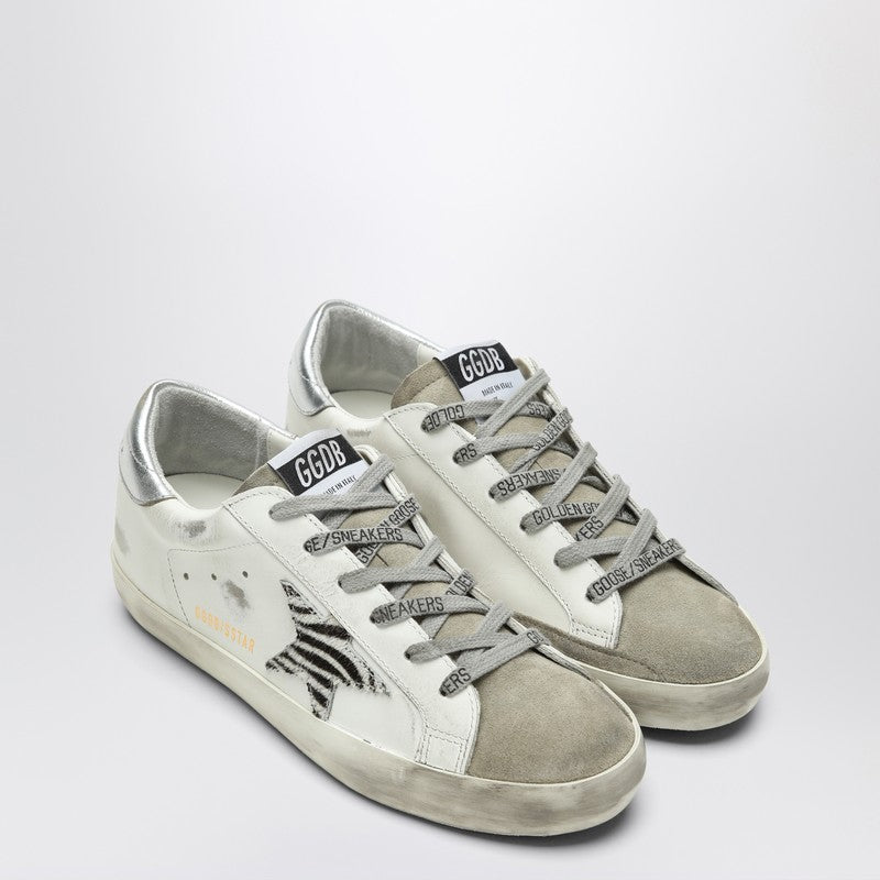 Golden Goose Super-Star Sneakers With Zebra Pony Hair Star