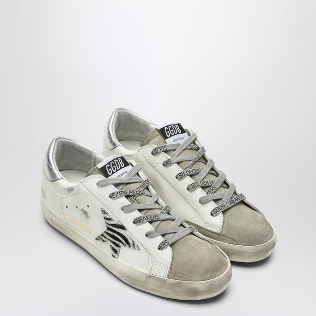 Golden Goose Super-Star Sneakers With Zebra Pony Hair Star