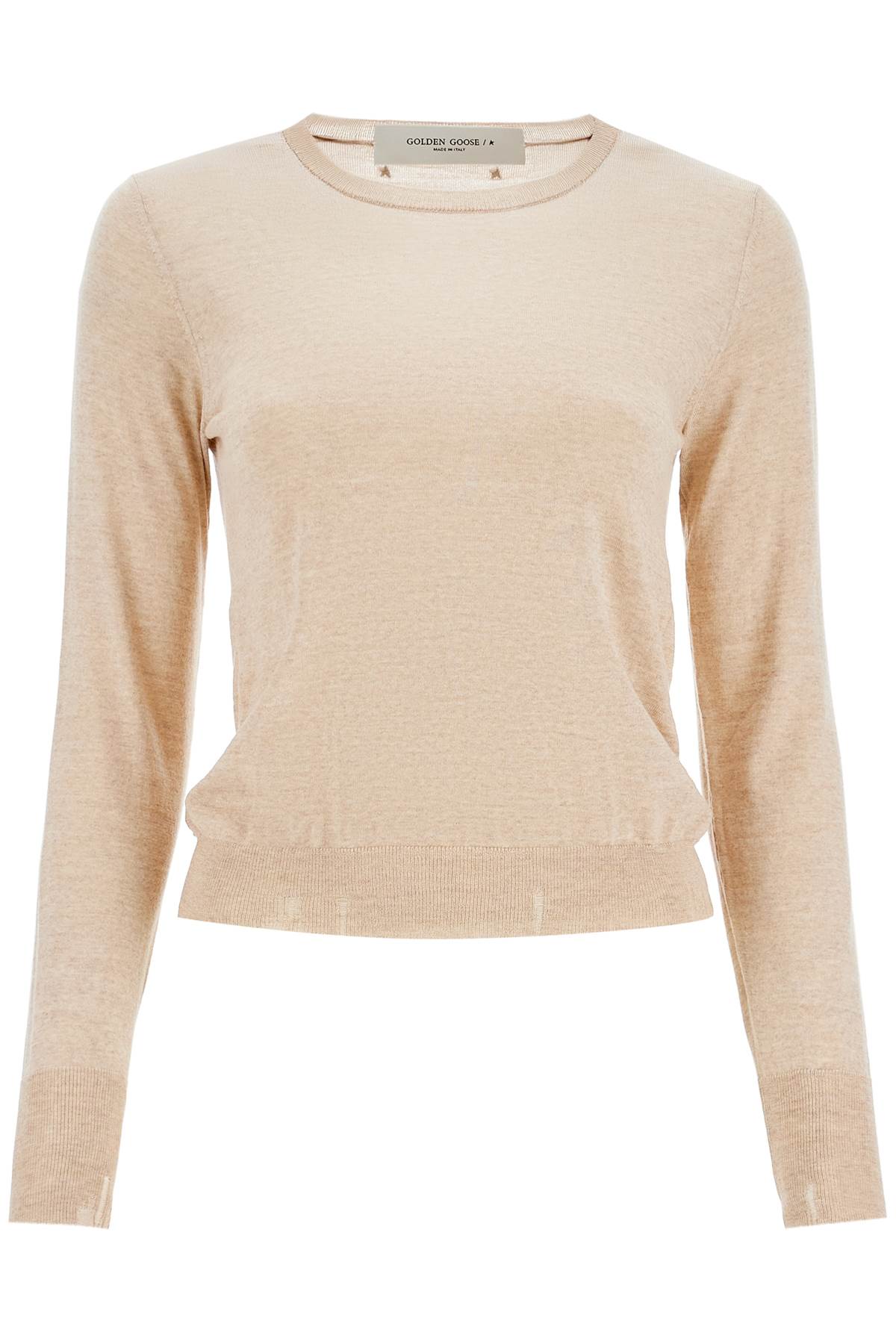 Golden Goose Light Beige Merino Wool Crew Neck Sweater