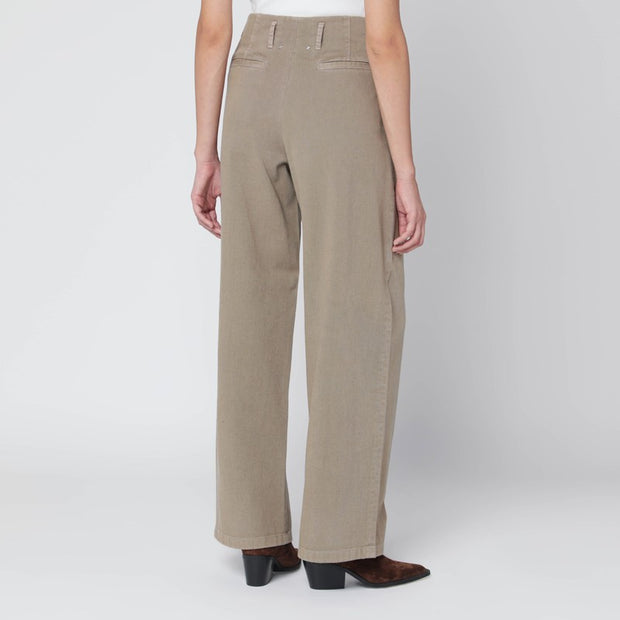 Golden Goose Wide Khaki Green Trousers