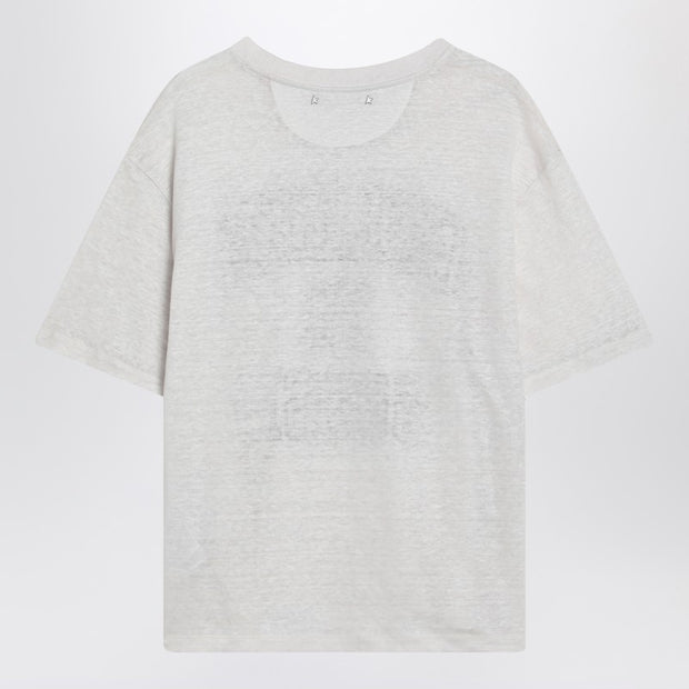 Golden Goose White Linen T-shirt With Logo