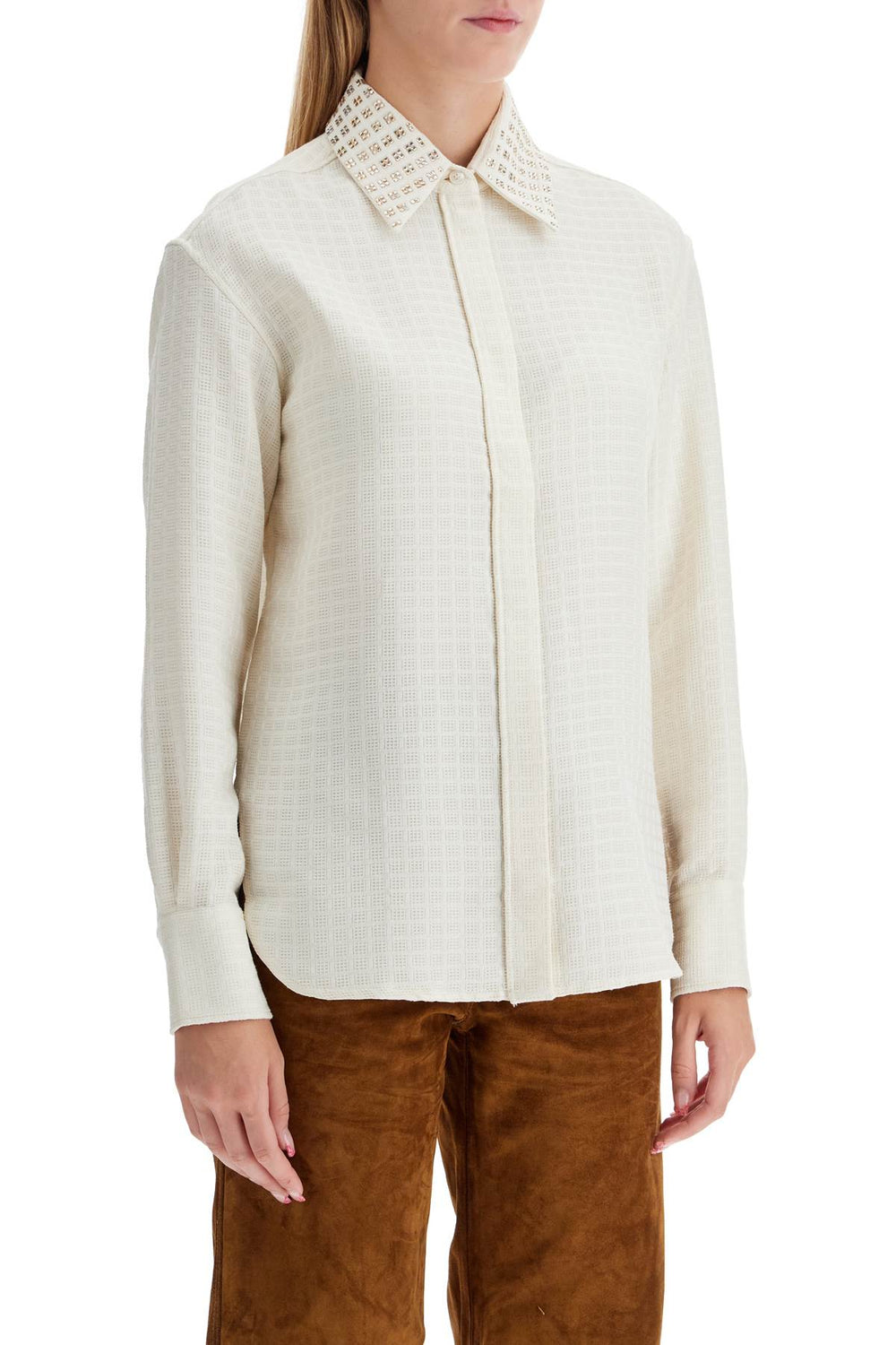 Golden Goose Crystal Embellished Collar Shirt