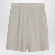 Golden Goose Beige Mélange Wool-blend Bermuda