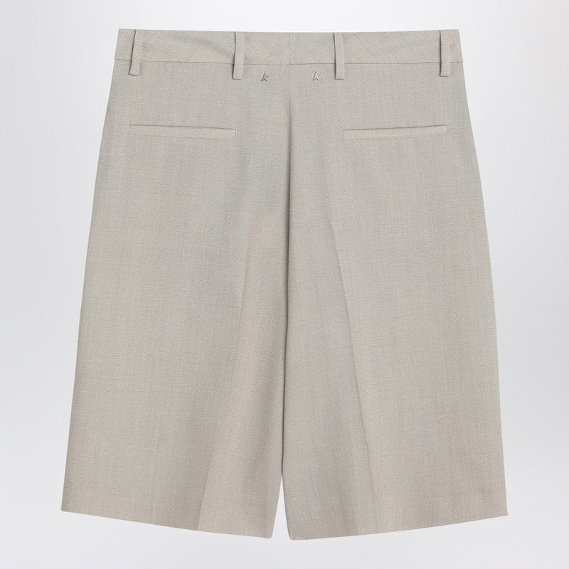 Golden Goose Beige Mélange Wool-blend Bermuda