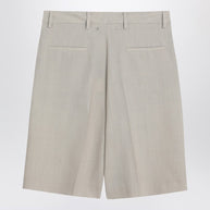 Golden Goose Beige Mélange Wool-blend Bermuda