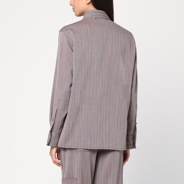 Golden Goose Garnet Shirt In Chevron Wool Blend