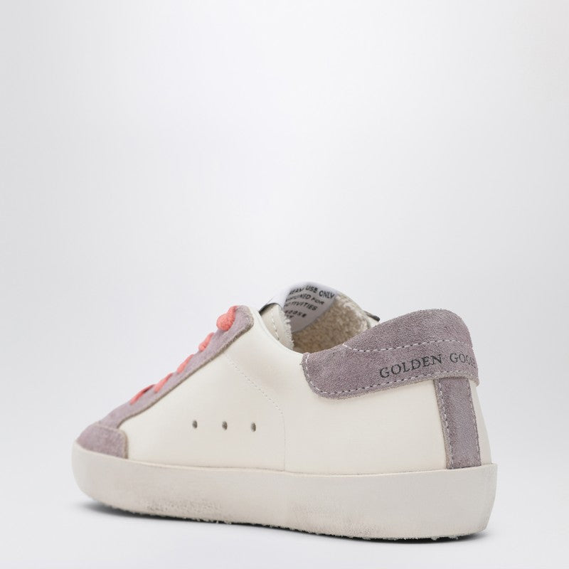 Golden Goose Kids' White Leather And Lilac Suede Super-Star Sneakers
