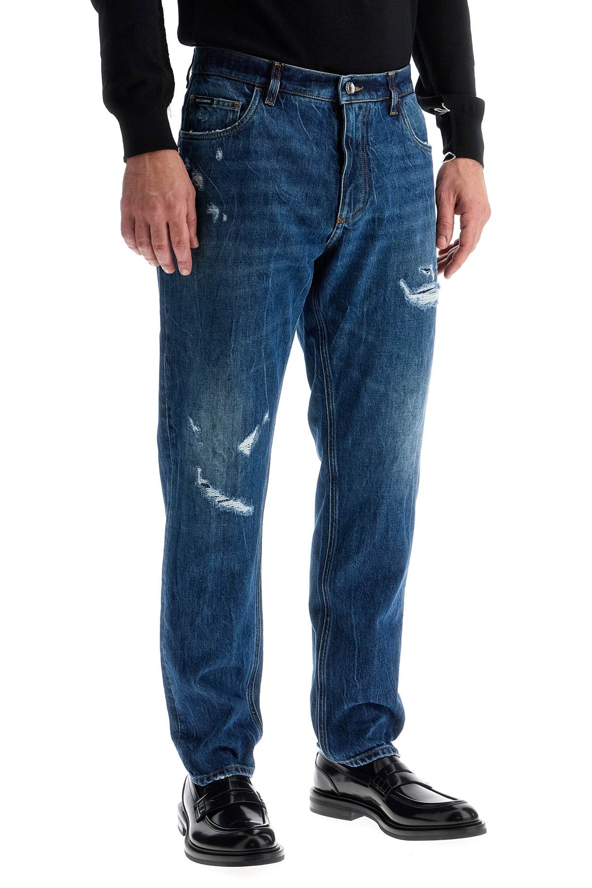 Dolce & Gabbana Distressed Denim Loose Fit Jeans