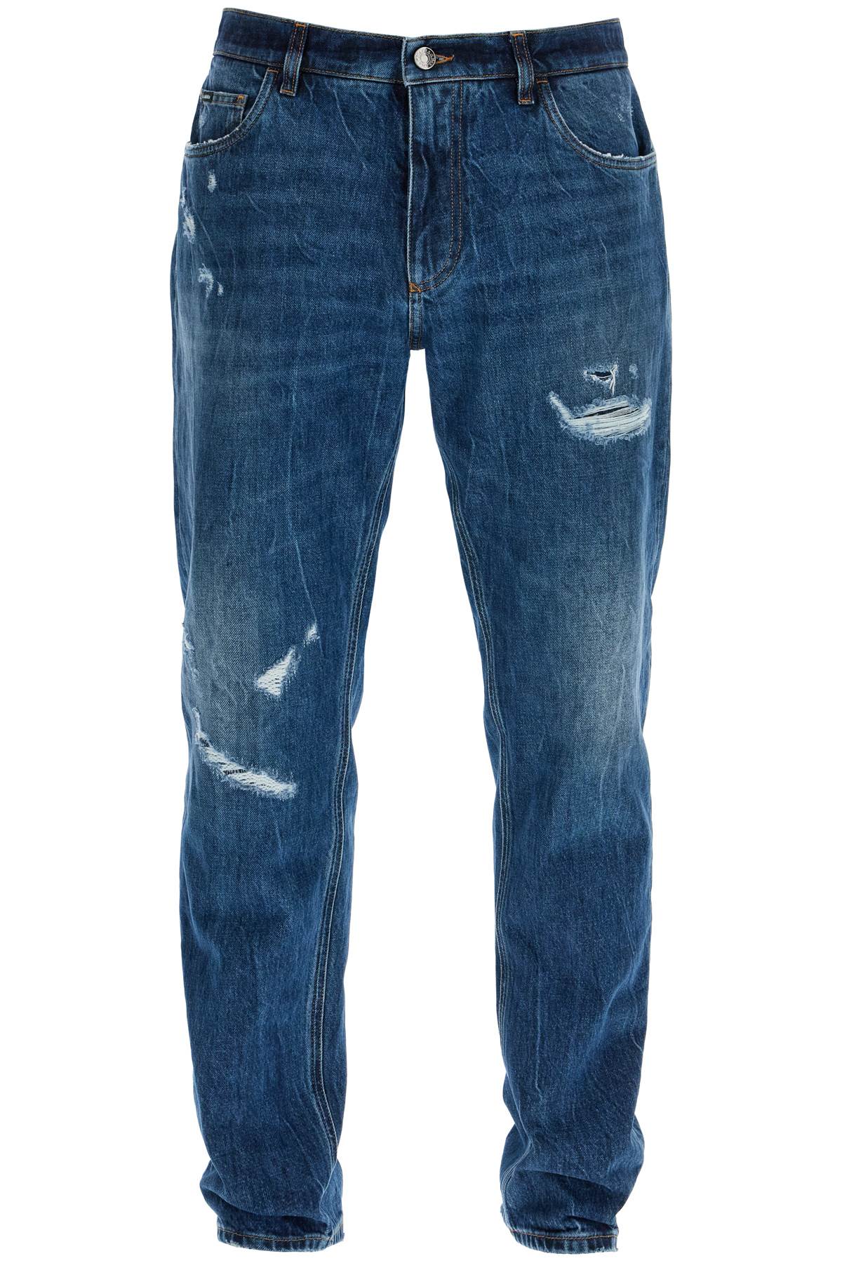 Dolce & Gabbana Distressed Denim Loose Fit Jeans