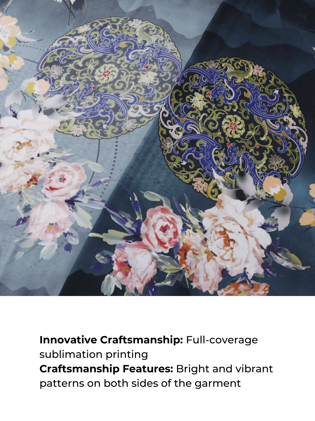 Ulivary Garden Crane Blue Kimono Robe