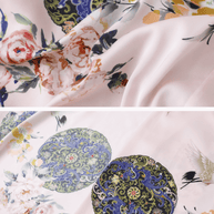 Ulivary Garden Crane Blush Kimono Robe