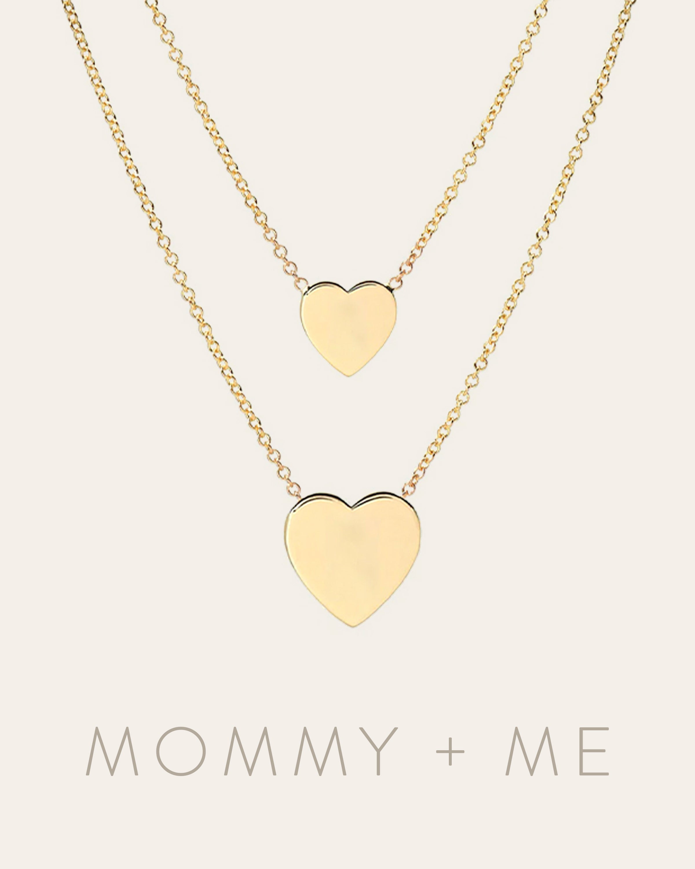 Zoe Lev 14K Gold Heart Necklaces - Mommy + Me