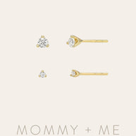 Zoe Lev 3 Prong Diamond Studs - Mommy + Me