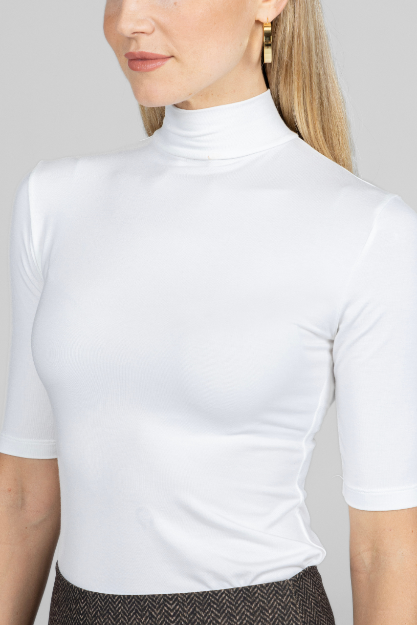 KiraGrace GRACE MOCKNECK TEE: IVORY