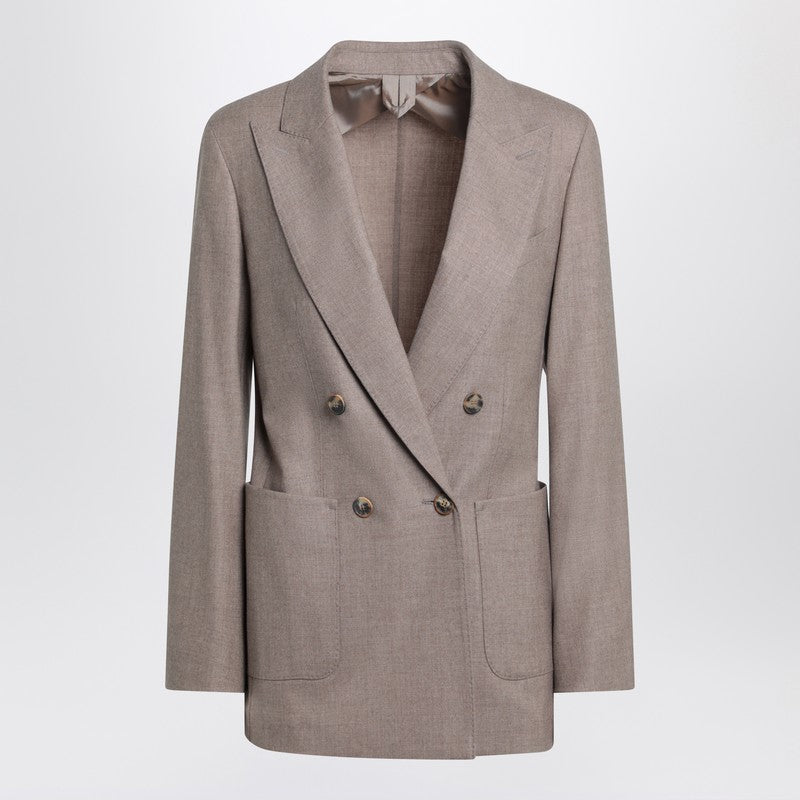 Max Mara Double-breasted Cashmere Jacket In Dove Color