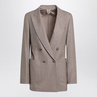 Max Mara Double-breasted Cashmere Jacket In Dove Color