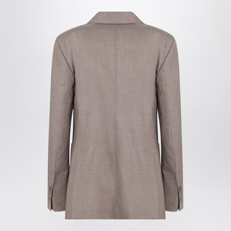 Max Mara Double-breasted Cashmere Jacket In Dove Color