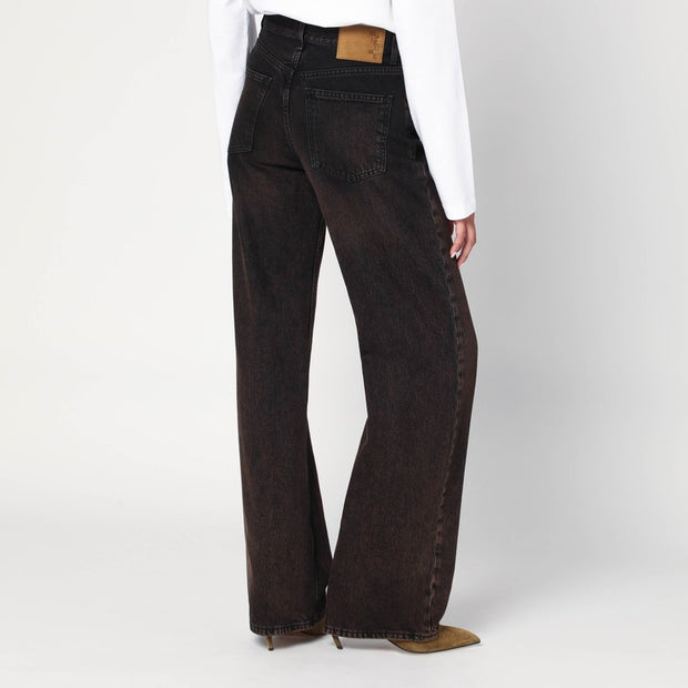 HAIKURE Brown Vintage Effect Korea Jeans