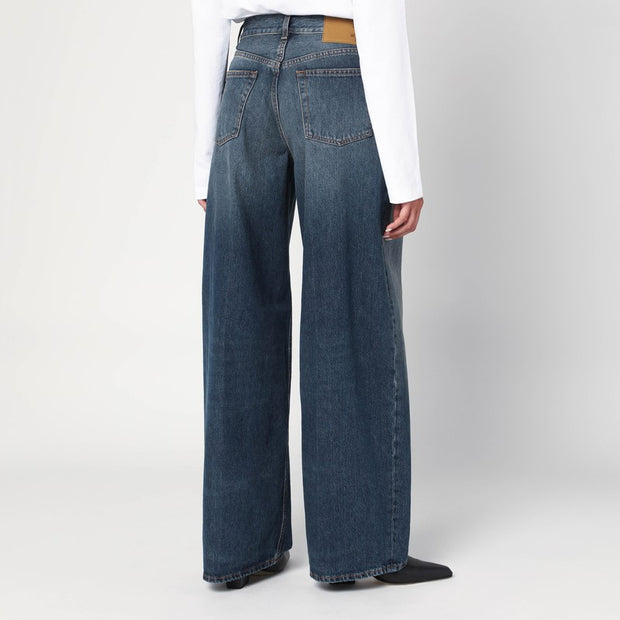 HAIKURE Dark Blue Washed Effect Jeans