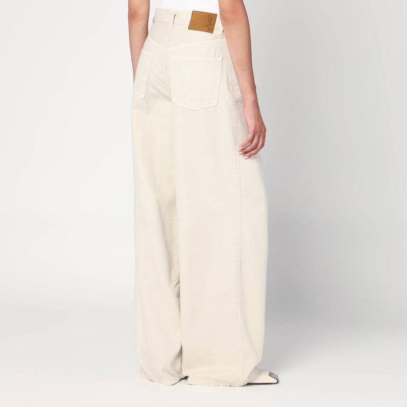 HAIKURE Wide Ecru Corduroy Trousers