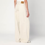 HAIKURE Wide Ecru Corduroy Trousers