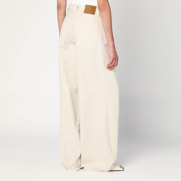 HAIKURE Wide Ecru Corduroy Trousers
