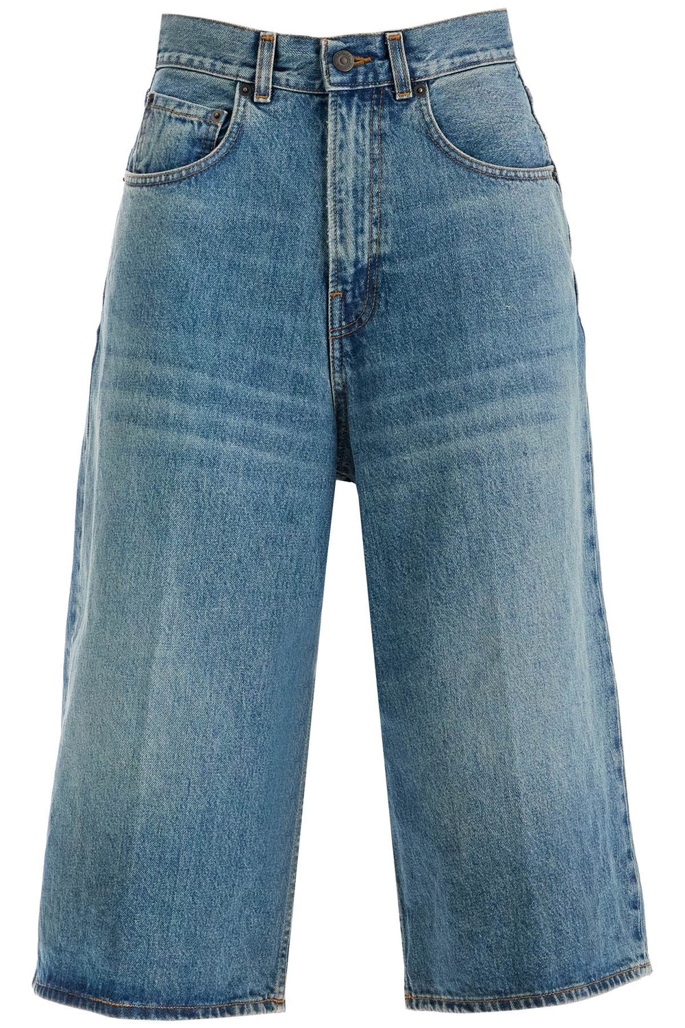 Haikure Knee-Length Denim Shorts