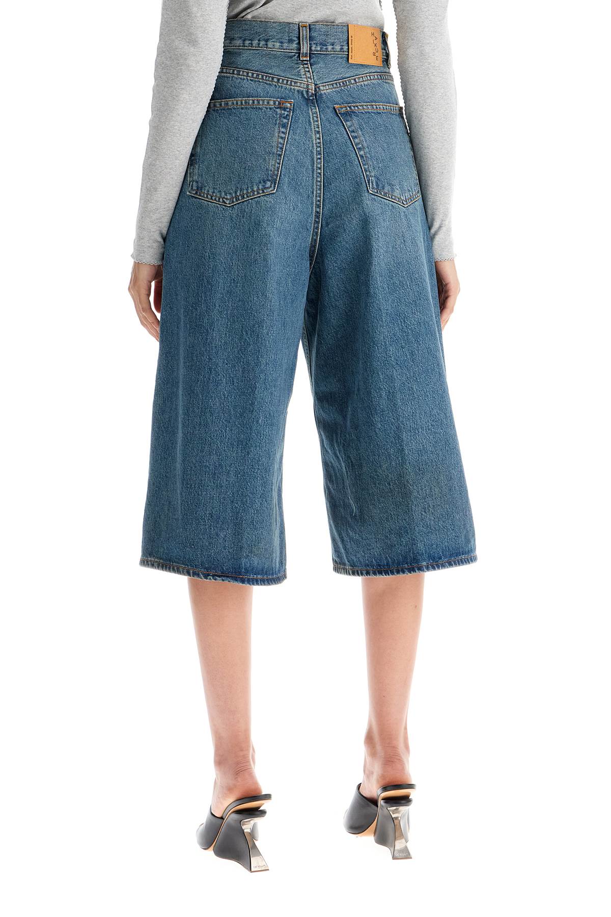 Haikure Knee-Length Denim Shorts