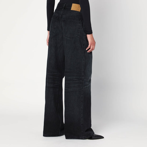 HAIKURE Wide Candy Black Denim Jeans