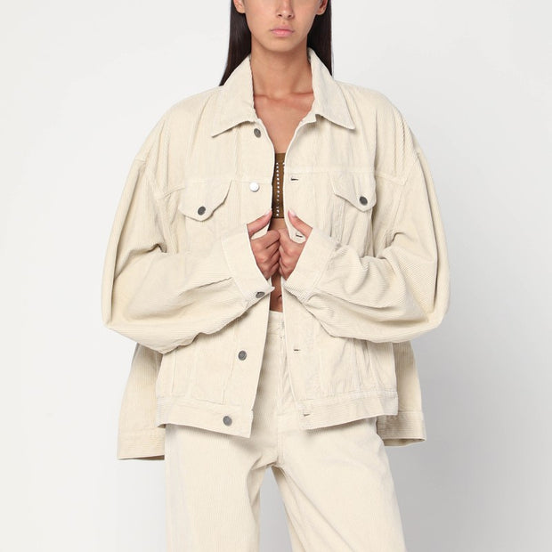 HAIKURE Wide Ecru Corduroy Jacket