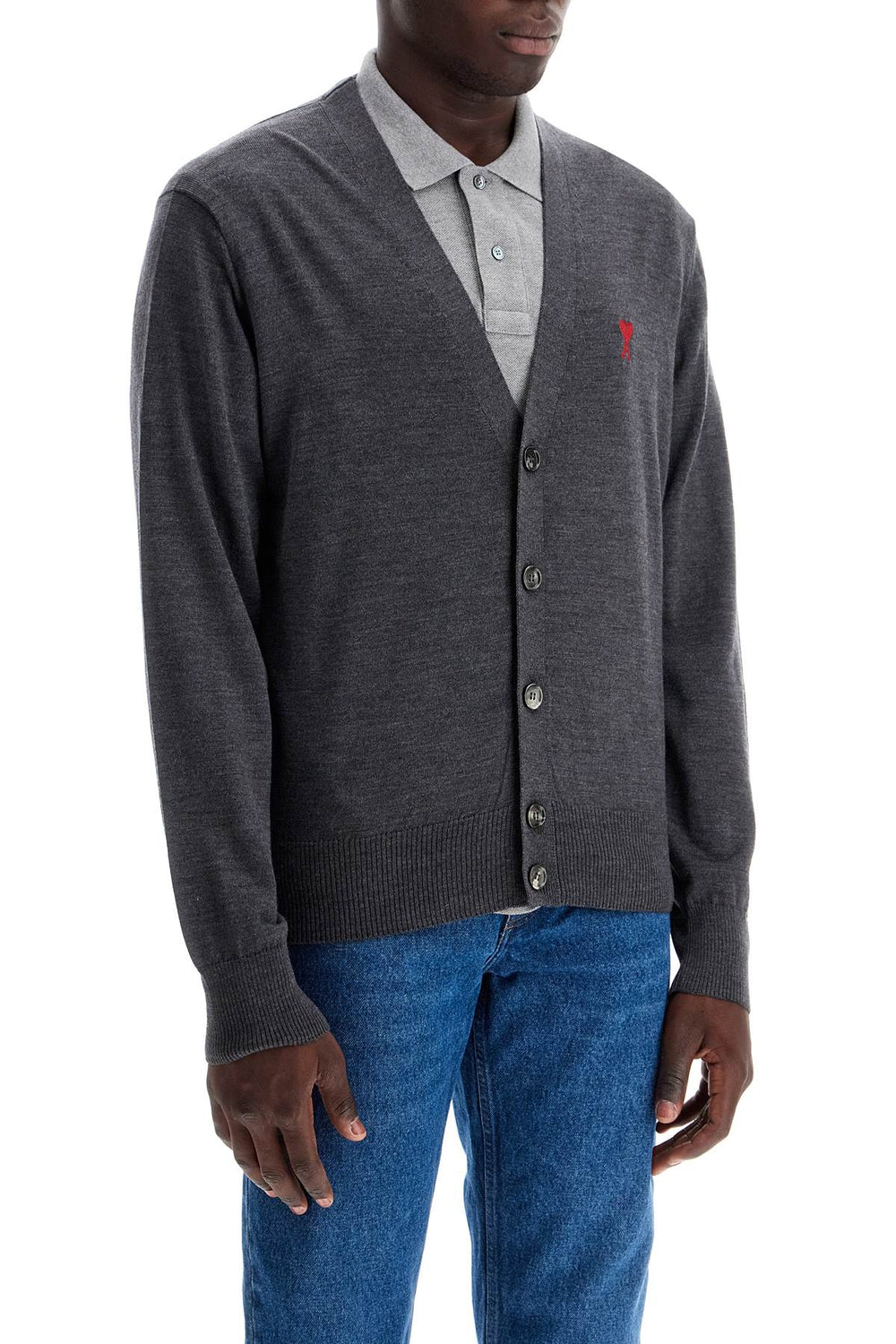 Ami Alexandre Matiussi Extra fine Merino Wool Cardigan