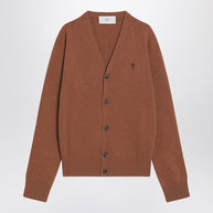 Ami Paris Hazelnut-coloured Ami De Coeur Cardigan