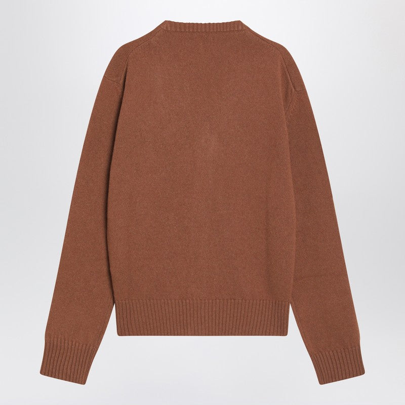 Ami Paris Hazelnut-coloured Ami De Coeur Cardigan
