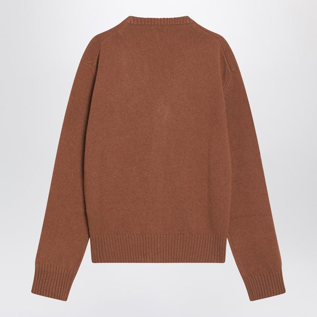 Ami Paris Hazelnut-coloured Ami De Coeur Cardigan
