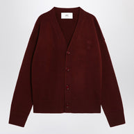 Ami Paris Cardigan Ami De Coeur Cherry Color In Wool And Cashmere