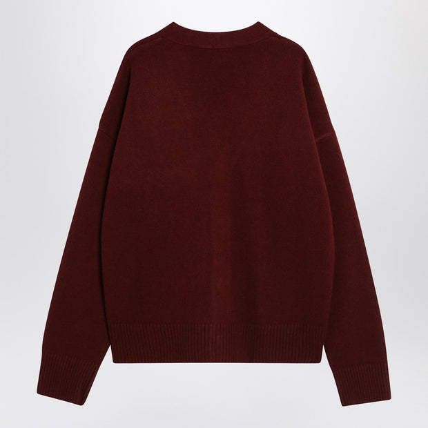 Ami Paris Cardigan Ami De Coeur Cherry Color In Wool And Cashmere