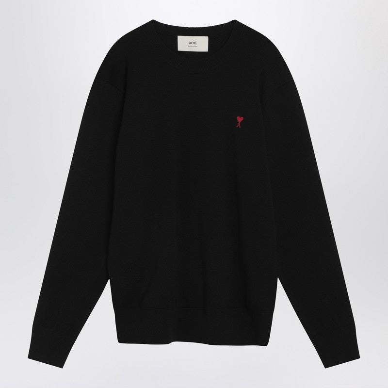Ami Paris Black Ami De Coeur Sweater