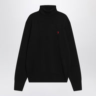 Ami Paris Black Turtleneck Sweater Ami De Coeur
