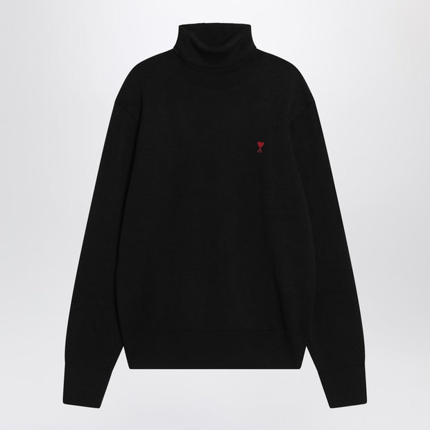 Ami Paris Black Turtleneck Sweater Ami De Coeur