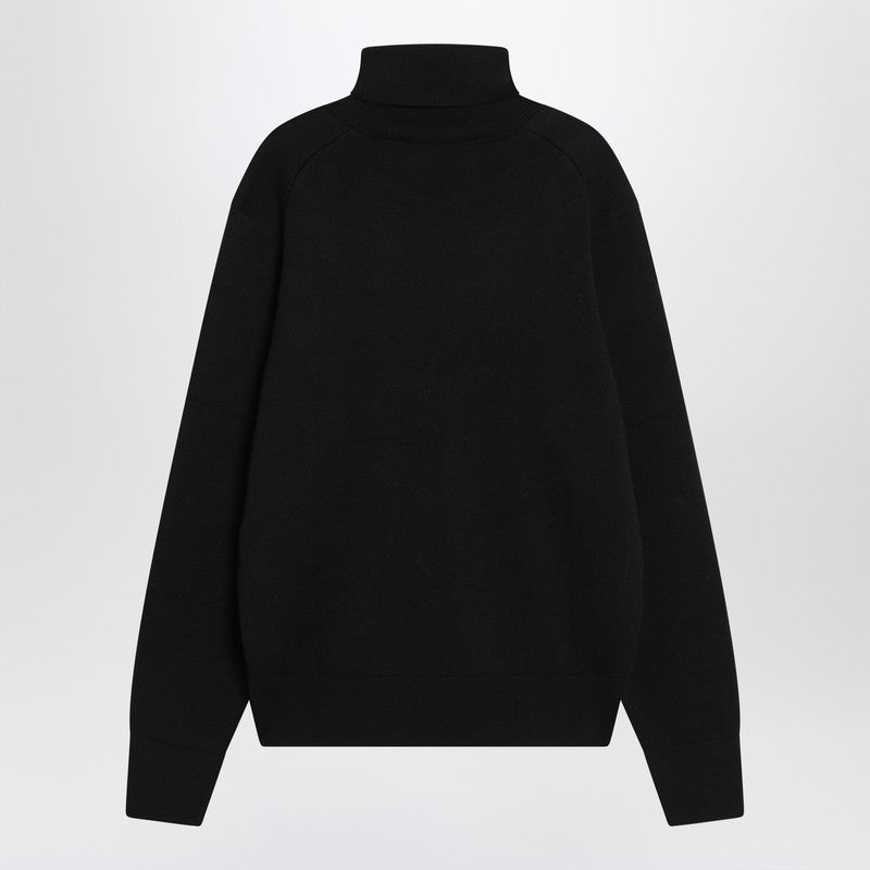 Ami Paris Black Turtleneck Sweater Ami De Coeur