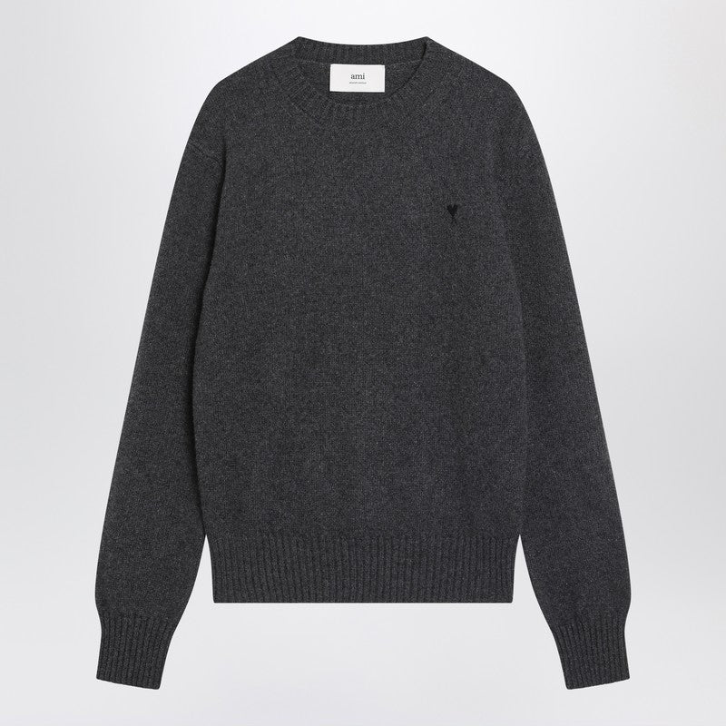 Ami Paris Anthracite Grey Ami De Coeur Sweater